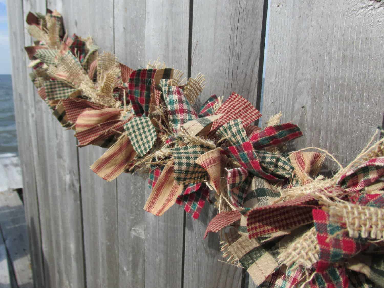 Antique Christmas Burlap Garland But it on: www.etsy.com