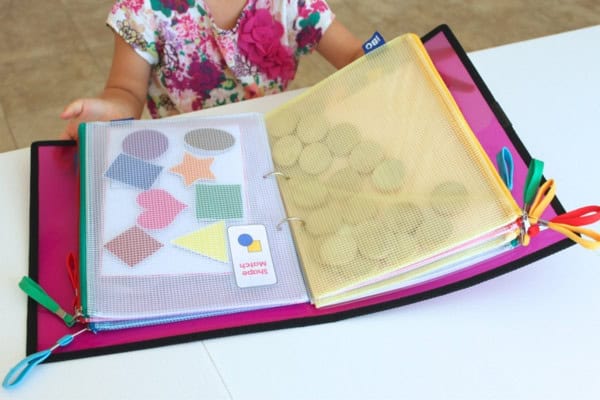 Turn a binder + pencil pouches into a portable travel play kit 7