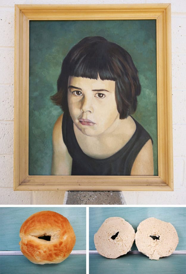 Clean old paintings with a bagel cut in half 8