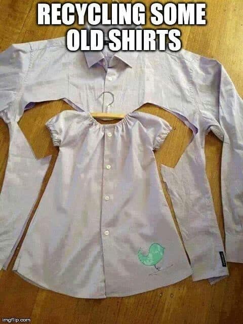 Repurpose old shirts to make new ones 9