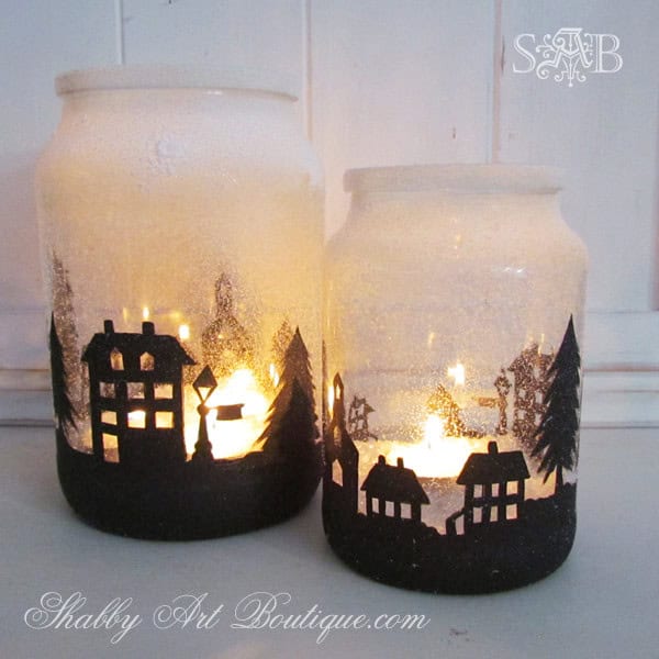 Snowy Town Candle Image via