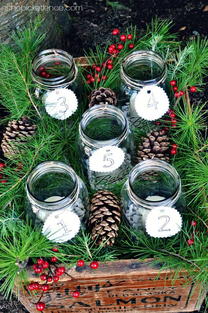 Mason Jars in Vintage Crate mason-jars-in-vintage-crate-advent-calendar