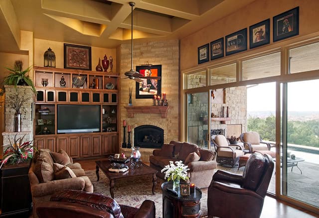 17 Ravishing Living Room Designs With Corner Fireplace 10