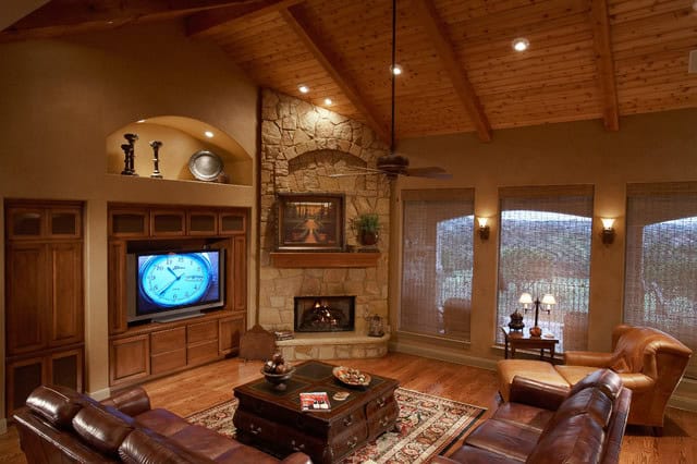 17 Ravishing Living Room Designs With Corner Fireplace 15