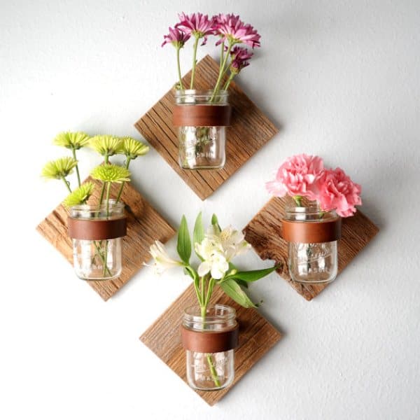 Awesome Mason Jar DIY Project Mason Jar Sconces With Fresh Flowers