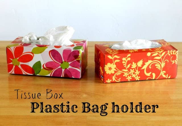 Use tissue box as plastic bag storage 9
