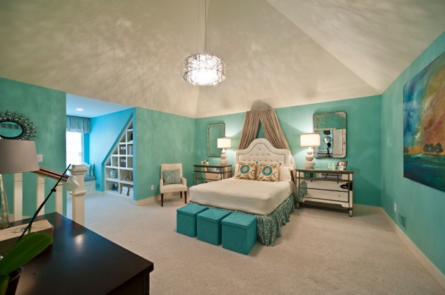 bedroom teenage paint turquoise designs elegant traditional walls classy any teen bedrooms teal decor rooms pretty colors teenagers teenager homedesignlover