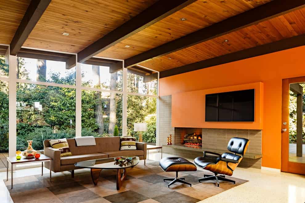 Mid-Century Living Room in Portland Source