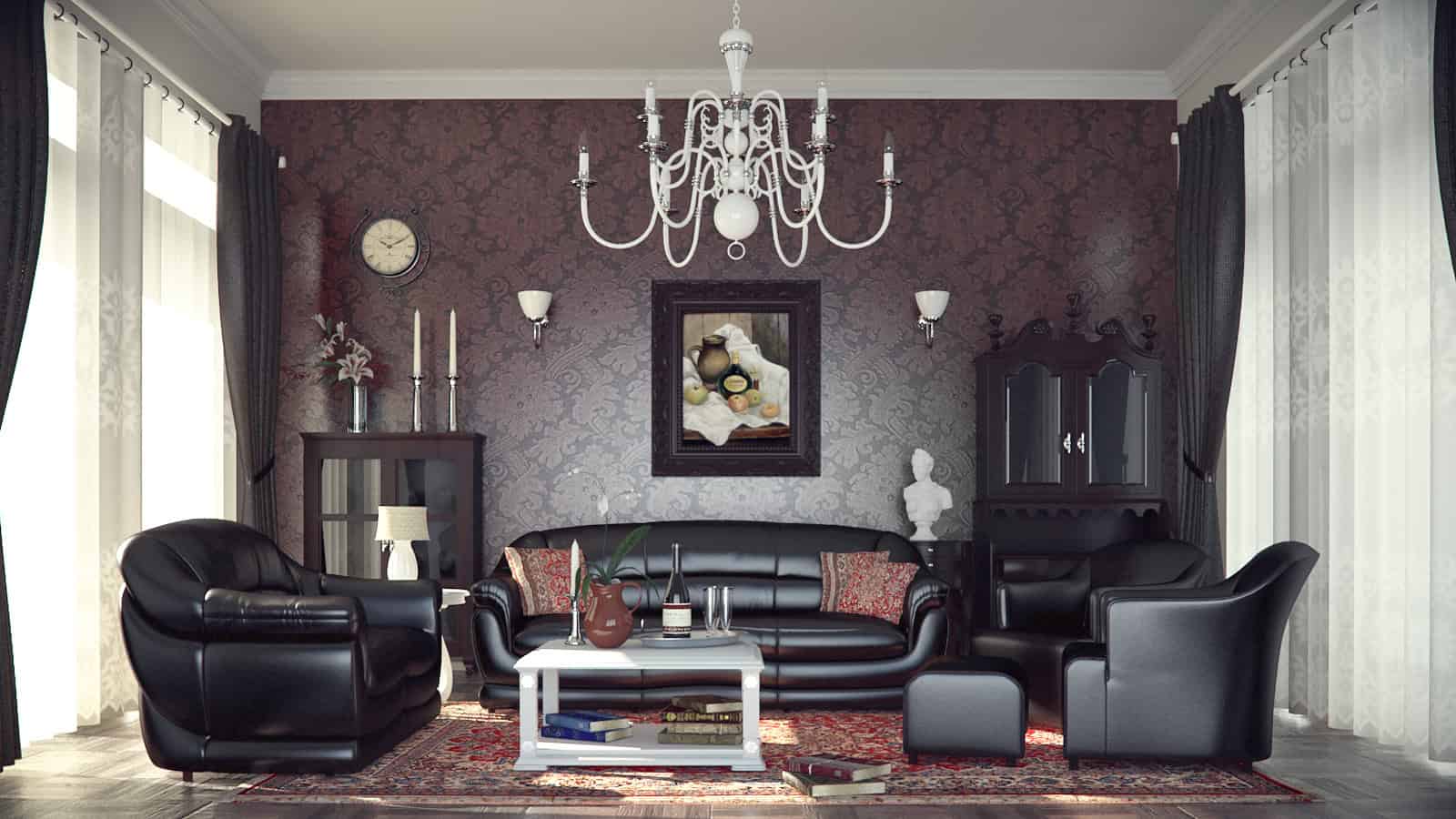 15 Dramatic Dark Living Room Design Ideas 8