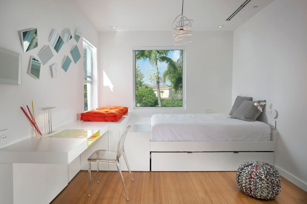 Minimalist White Modern Kids’ Room Interior Source
