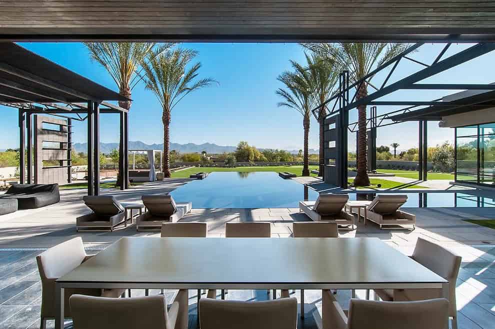 Contemporary Backyard Swimming Pool Source