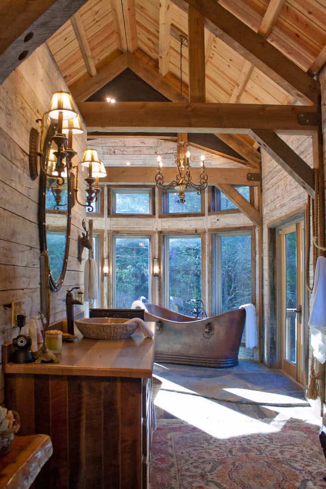 Reclaimed and Rustic Materials Make A Cabin Cozy Source