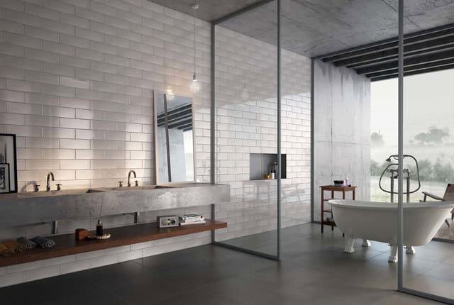 Spacious Contemporary Industrial Bathroom Source
