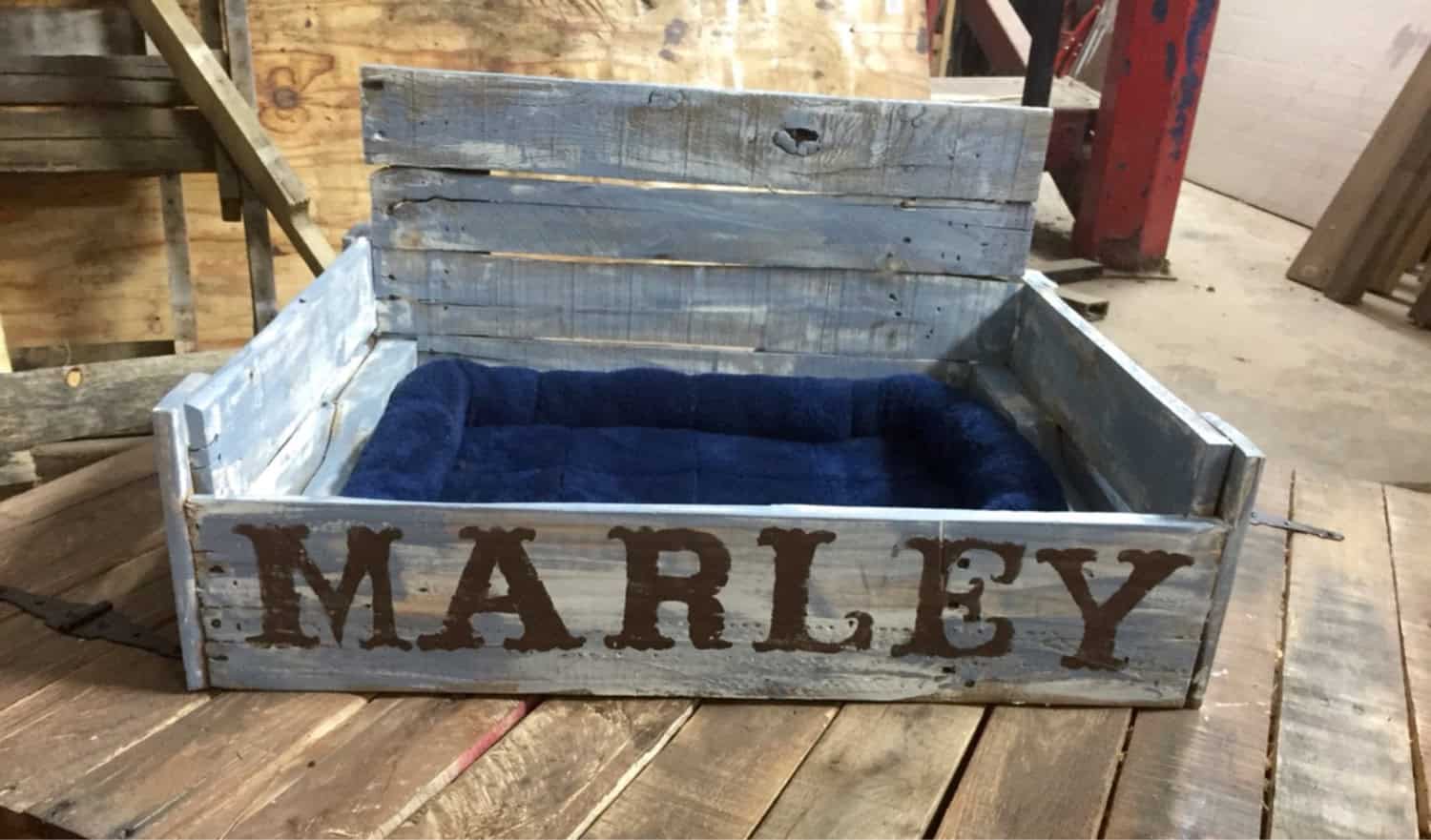 Personalized Pallet Dog Bed Source