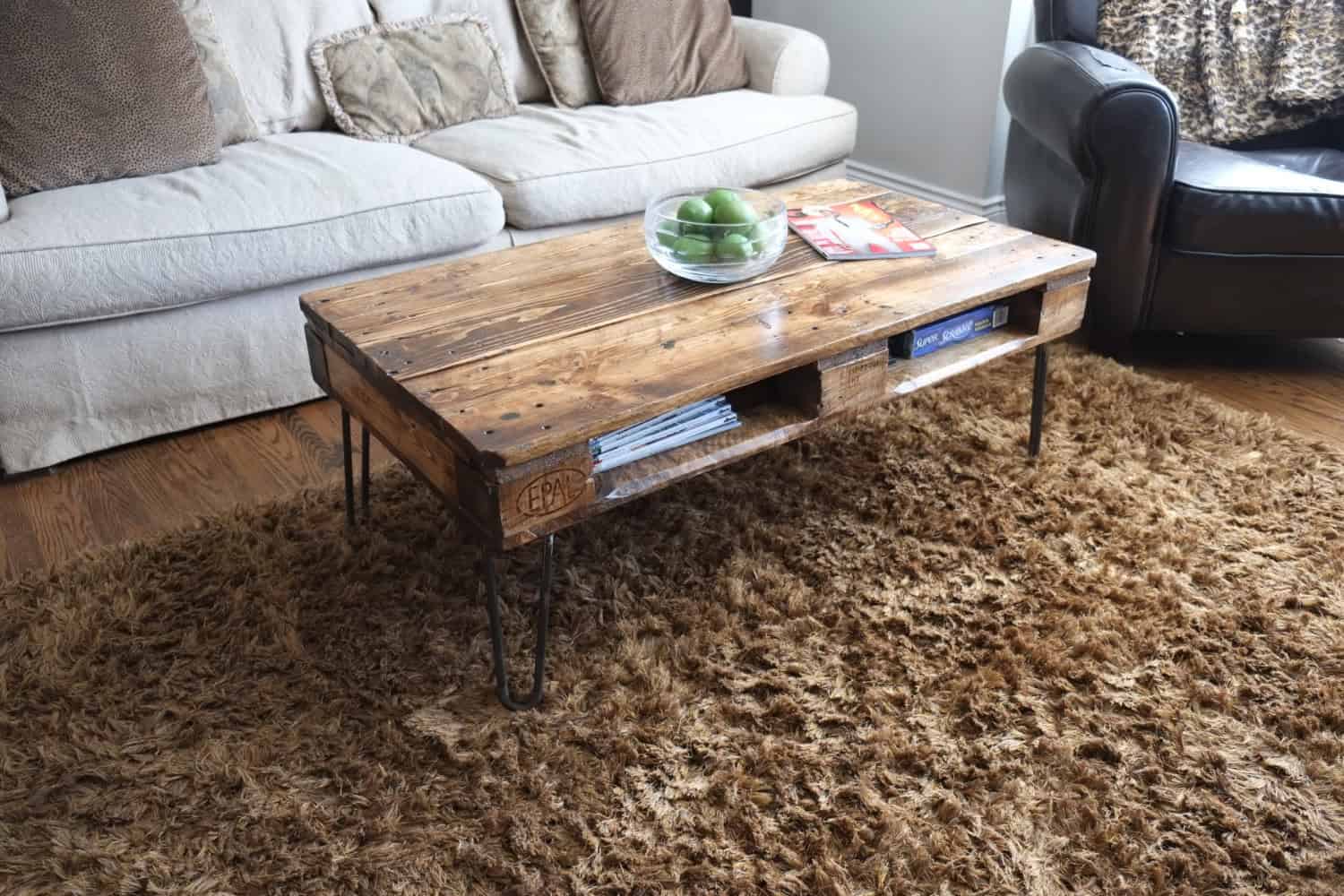 Antique Pallet or Skid Coffee Tables on Hairpin Legs Source