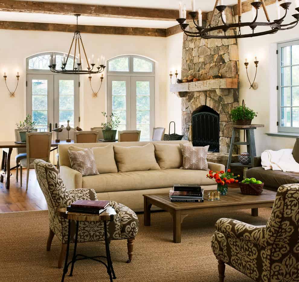 New Country French Cottage Mediterranean Family Room Source