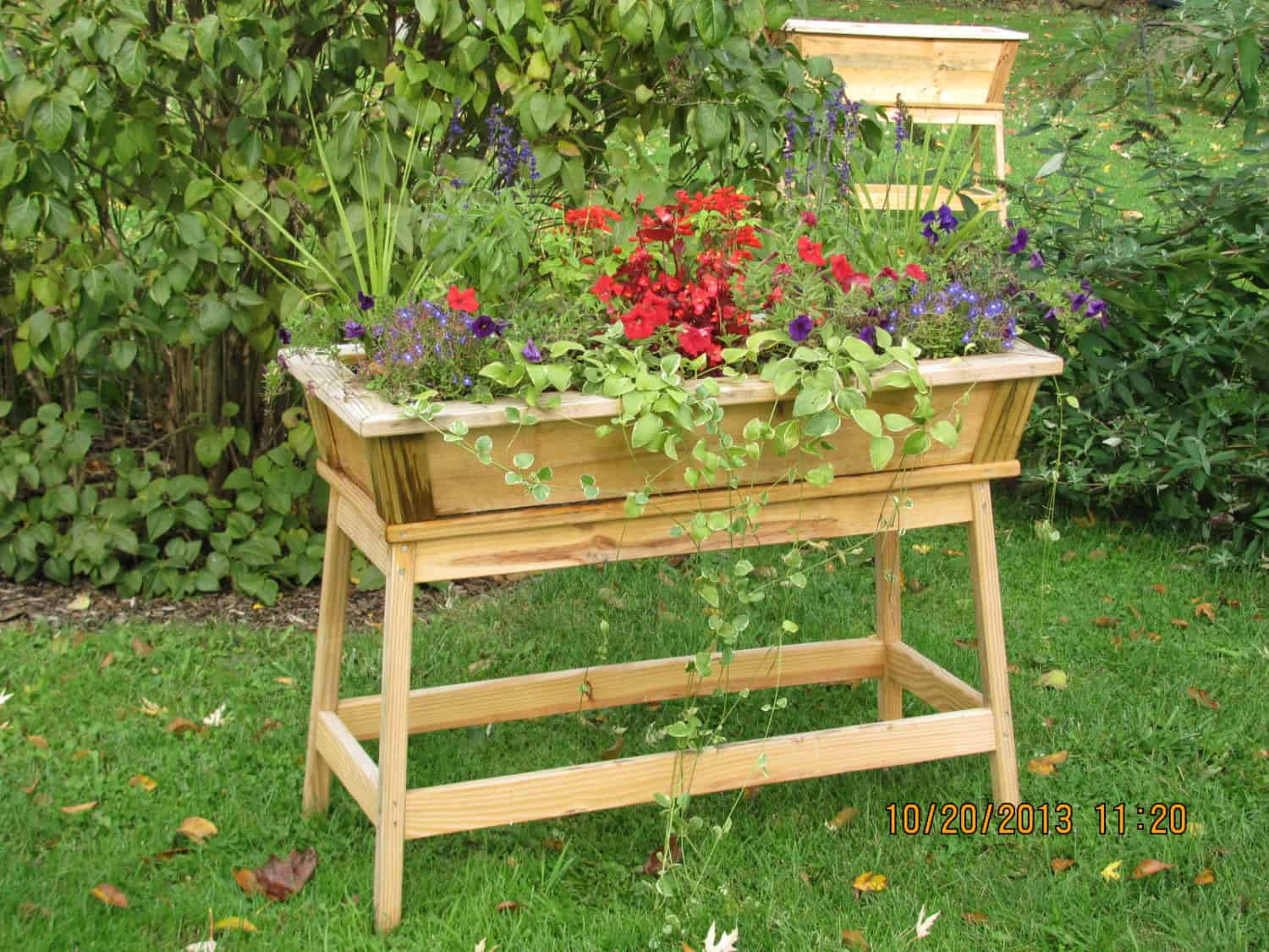 Tall Outdoor Wooden Planter – Flower Box Source