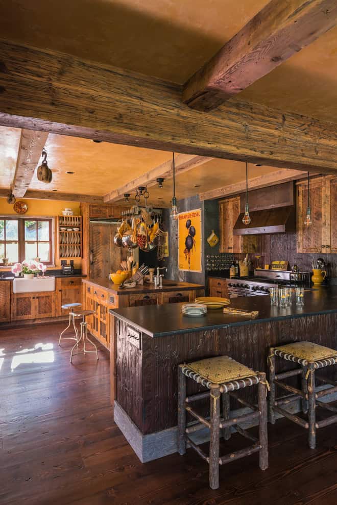 Unique Rustic Kitchen with Modern Amenities Source