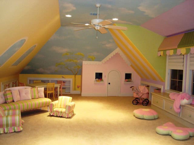 20 Comfortable Attic Playroom Design Ideas 20