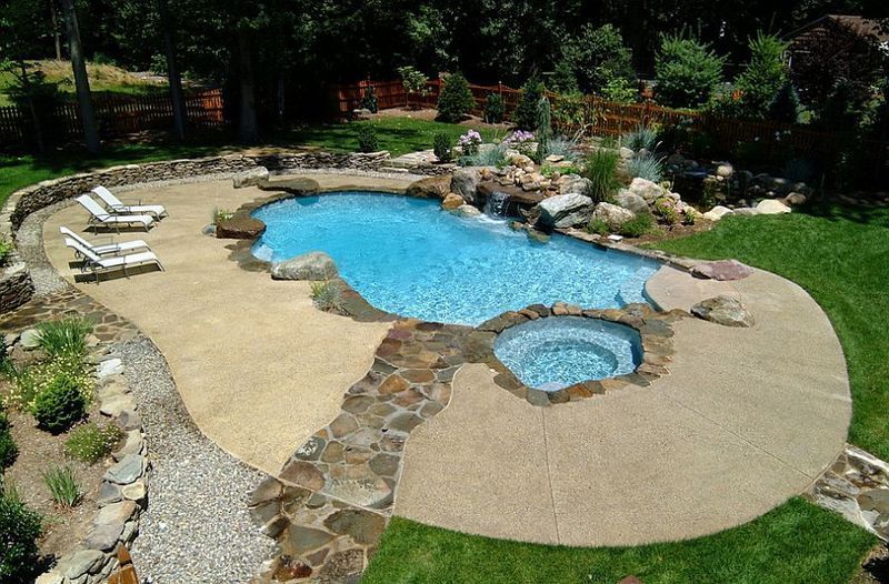 19 Astonishing Concrete Pool Deck Designs 10
