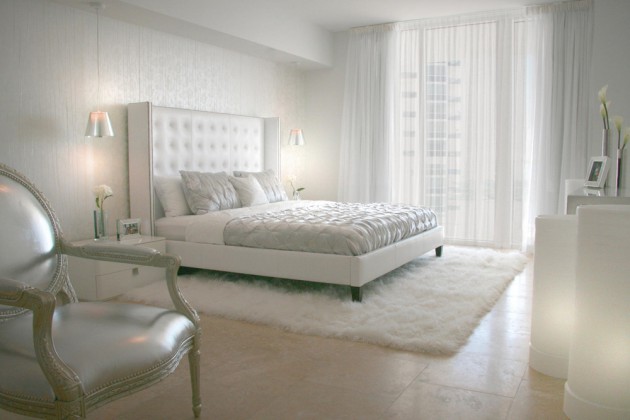 Elegant White Bedroom Rug Curtain Classic Chair Russian Interior Design
