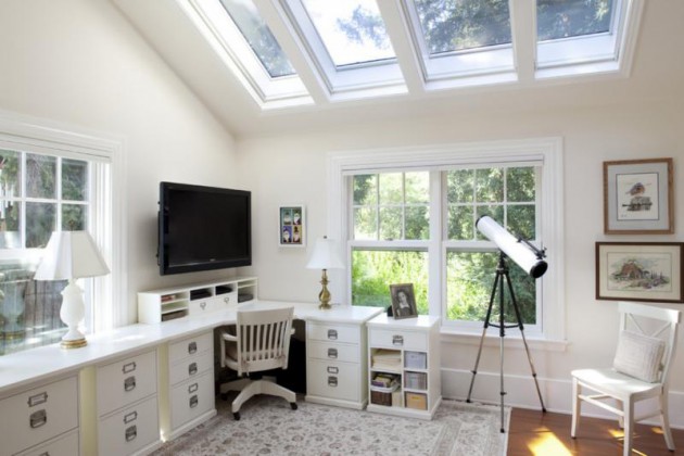 16 Alluring Home Office Deisngs With Skylights