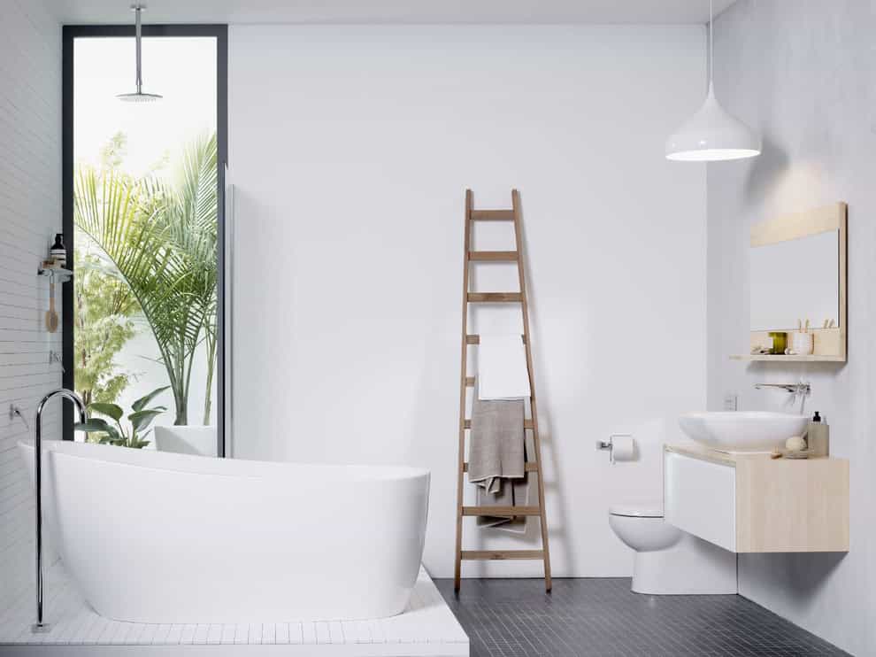 White Scandinavian Bathroom Source