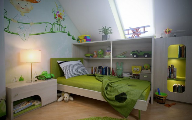 18 Fresh Green Child's Room Design Ideas