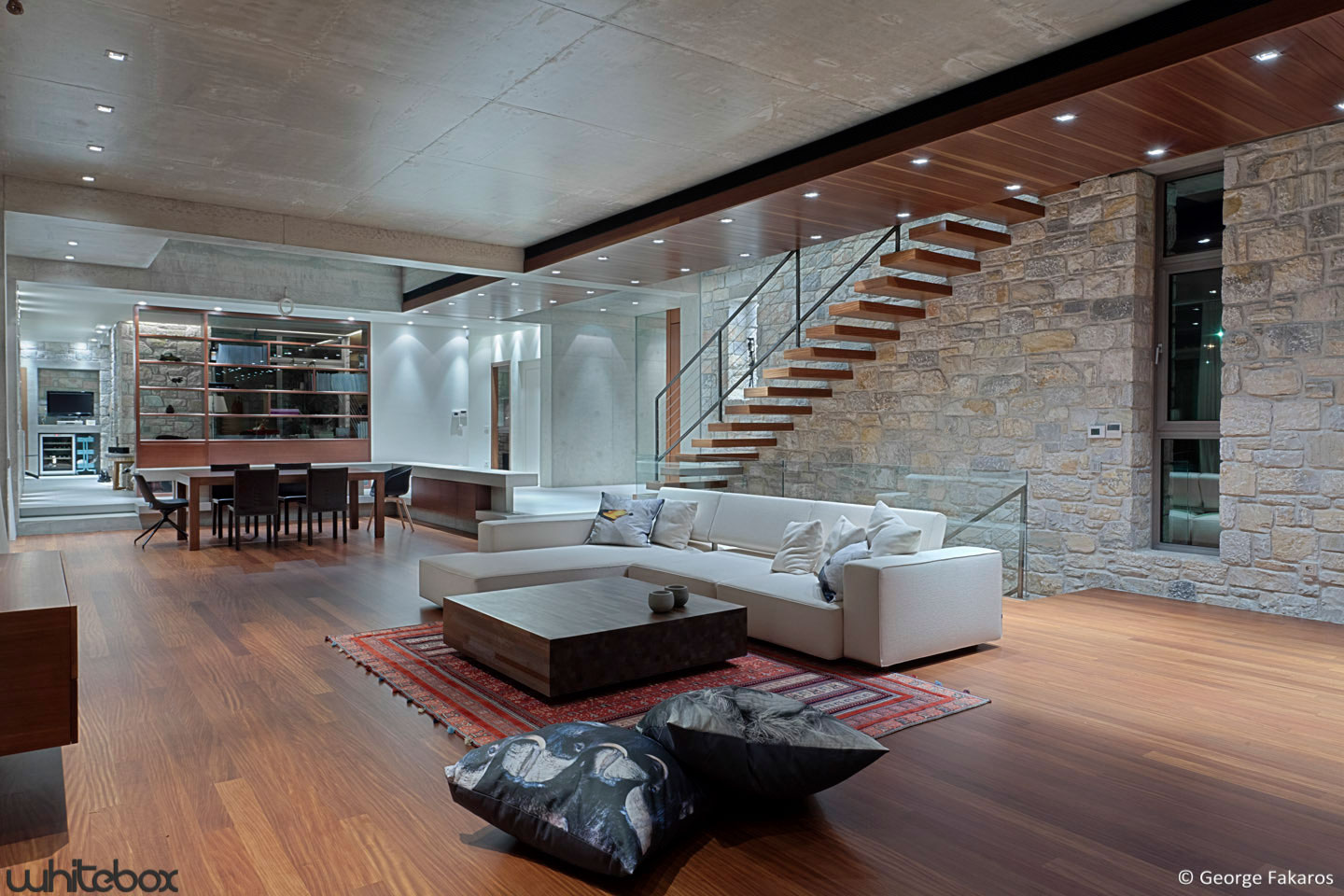 the stone living room