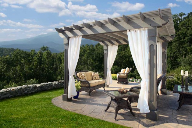 17 Engrossing Ideas To Make Your Yard More Enjoyable With Pergola With Curtains