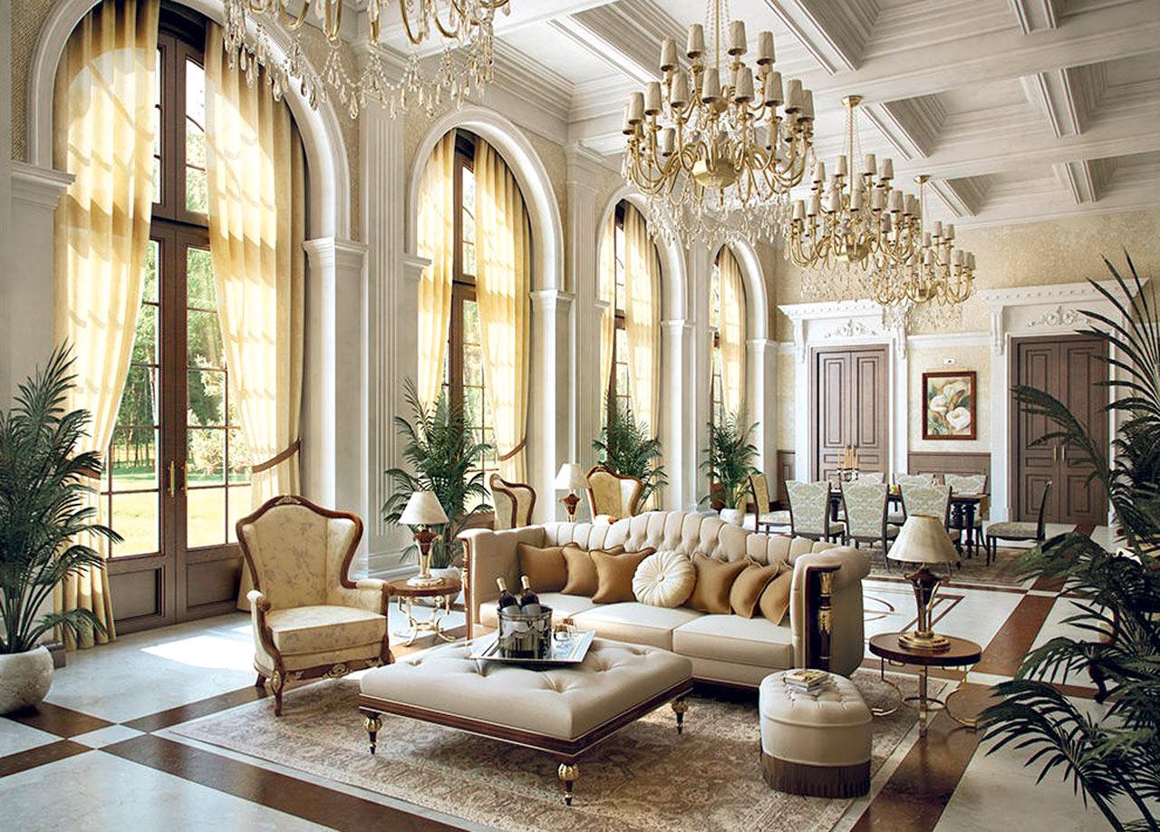 modern ottoman living room