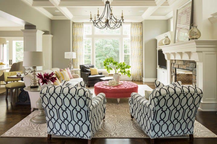 19 Beautiful Living Room Design Ideas With Ottoman 17