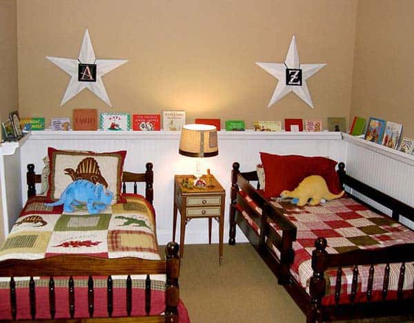 Rain gutters wall shelves in kids bedroom 4