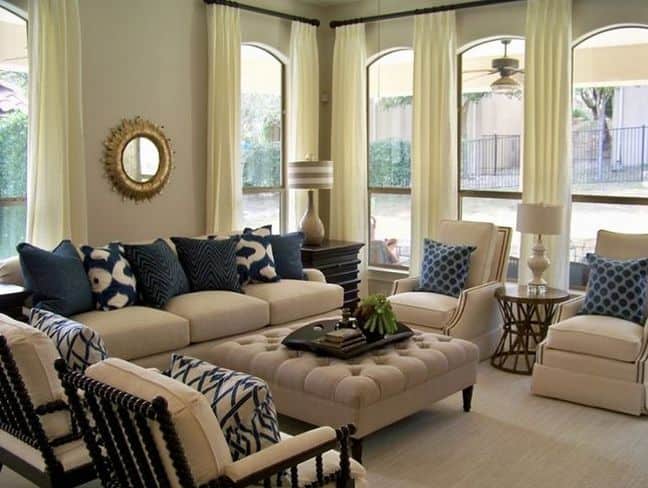 19 Beautiful Living Room Design Ideas With Ottoman 8