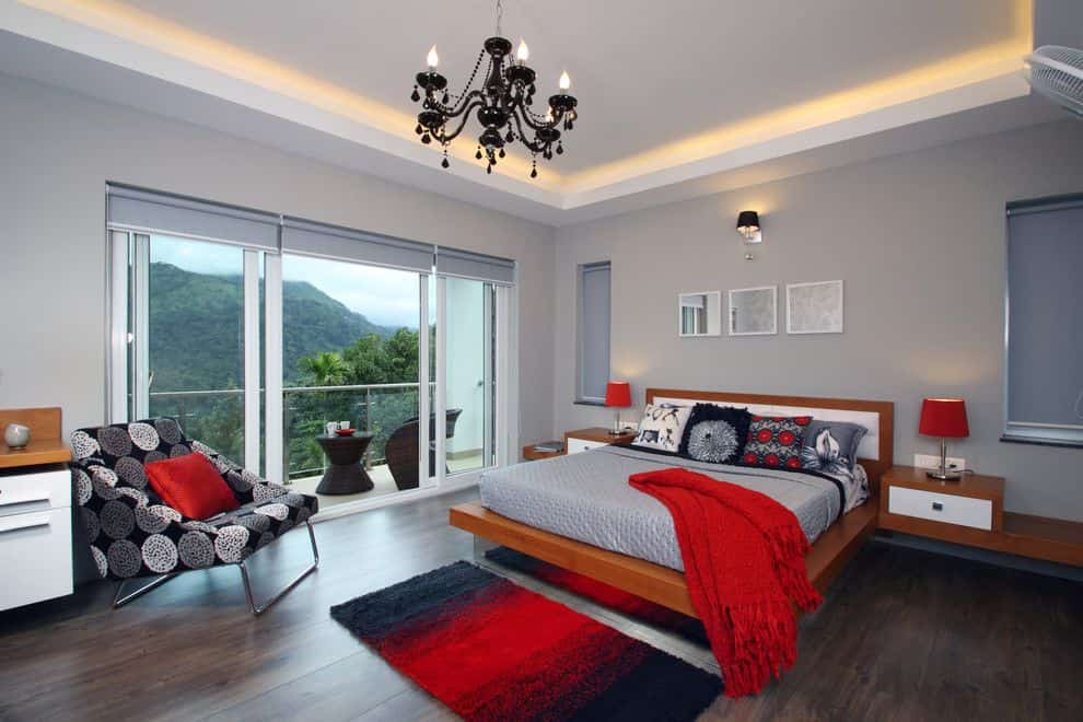 17 Divine Combinations Of Red & Grey In The Bedroom 11