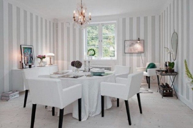 15 Dazzling Dining Room Designs With Striped Walls