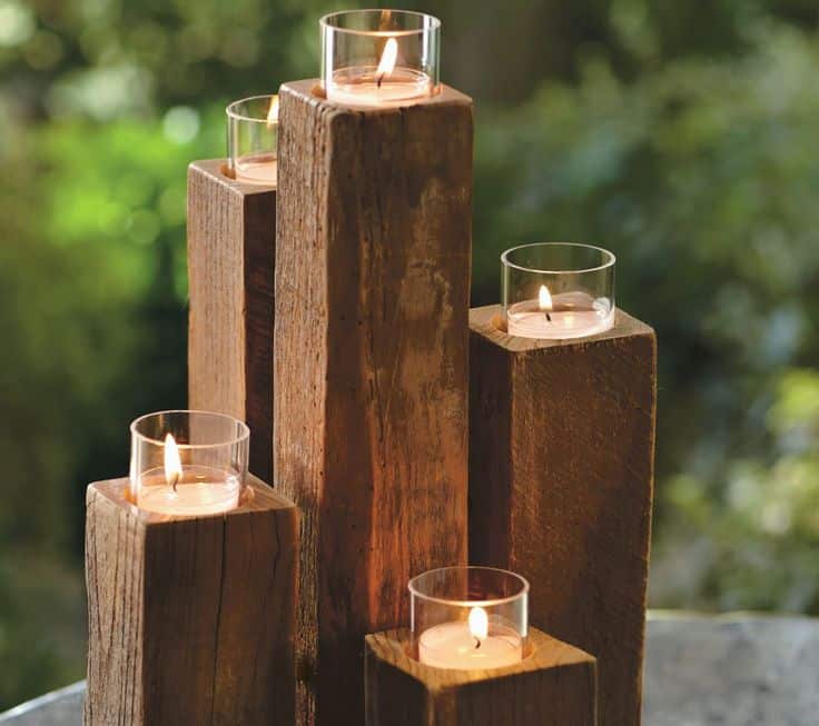21 DIY Wooden Candle Holders To Add Rustic Charm This Fall 19