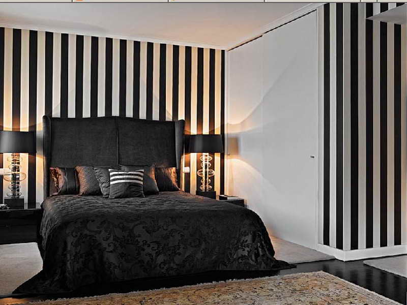 18 Fancy Bedrooms With Striped Accent Walls 3