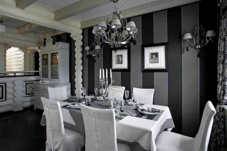 15 Dazzling Dining Room Designs With Striped Walls 6