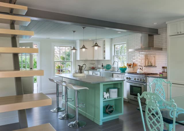 18 Practical Kitchen Island Designs With Open Shelving 11