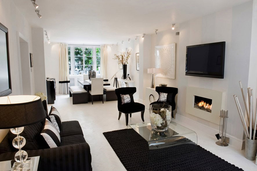17 Fabulous Black & White Living Room Design Ideas 12