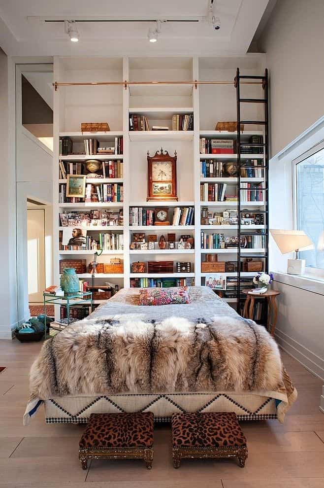 16 Most Creative Bookshelf Headboard Design Ideas 15