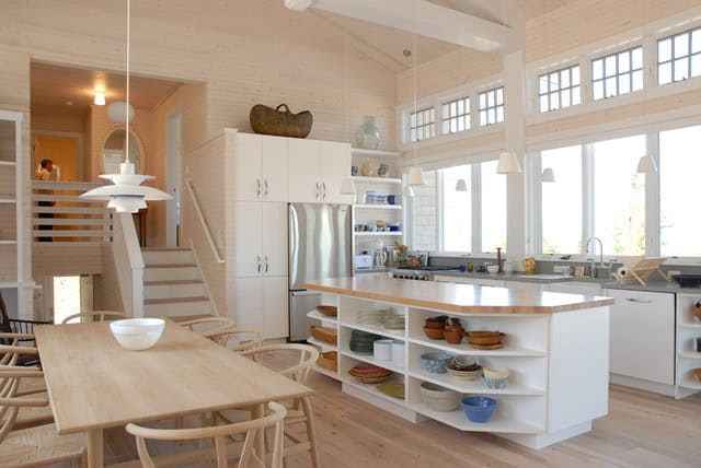 18 Practical Kitchen Island Designs With Open Shelving 16