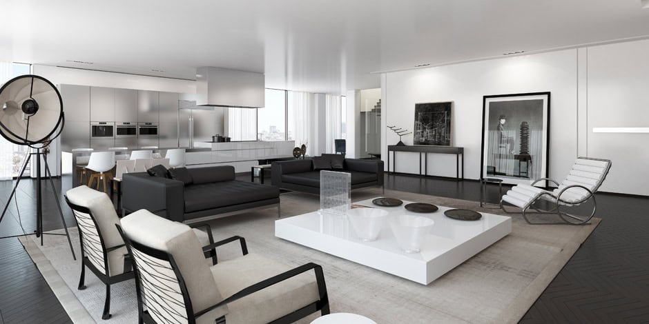 17 Fabulous Black & White Living Room Design Ideas 16