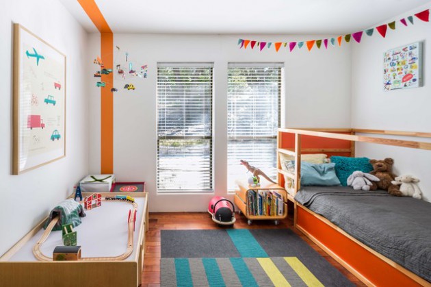 17 Vibrant Mid Century Modern Kids Room Interior Designs Your Kids Will Love,White Kitchen Cabinets With Black Marble Countertops