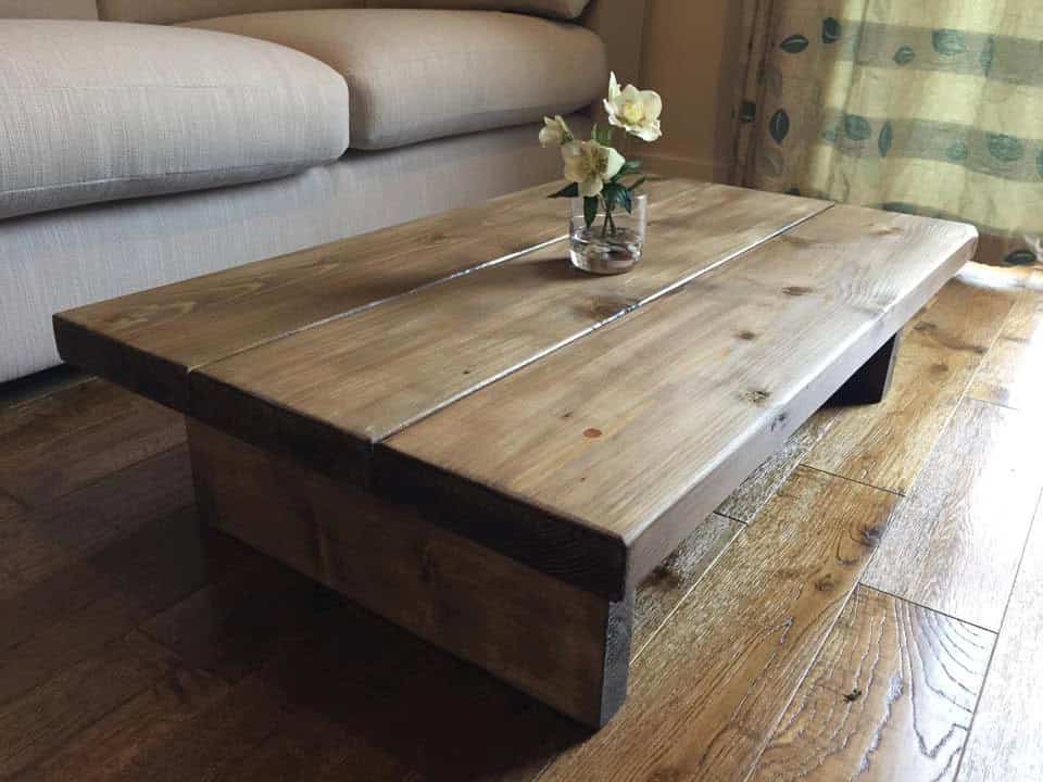 Rustic Handmade oak finished pine coffee table Buy it on: www.etsy.com