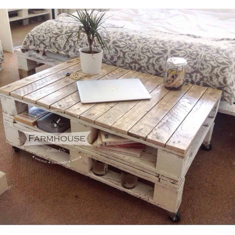 Farmhouse Industrial Reclaimed Pallet Coffee Table Buy it on: www.etsy.com