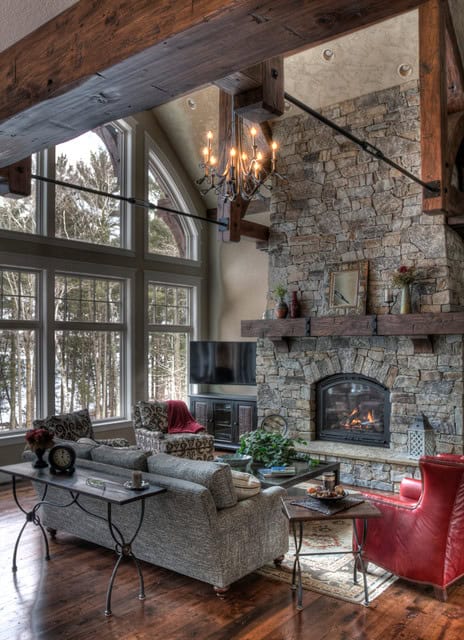 19 Stunning Rustic Living  Rooms  With Charming Stone  Fireplace 