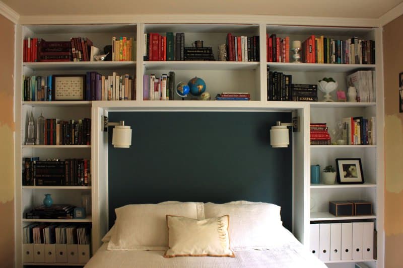 16 Most Creative Bookshelf Headboard Design Ideas 1