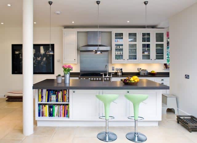 18 Practical Kitchen Island Designs With Open Shelving 3